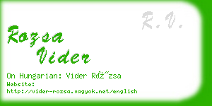 rozsa vider business card